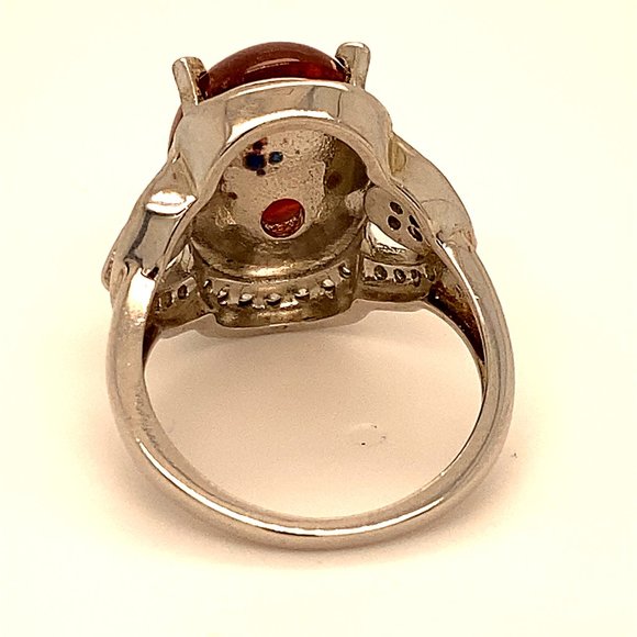 Spessartine 10.40ct Platinum Solid Silver Ring - Picture 4 of 6